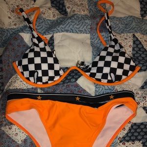 Checkers & stars bra top& bottoms